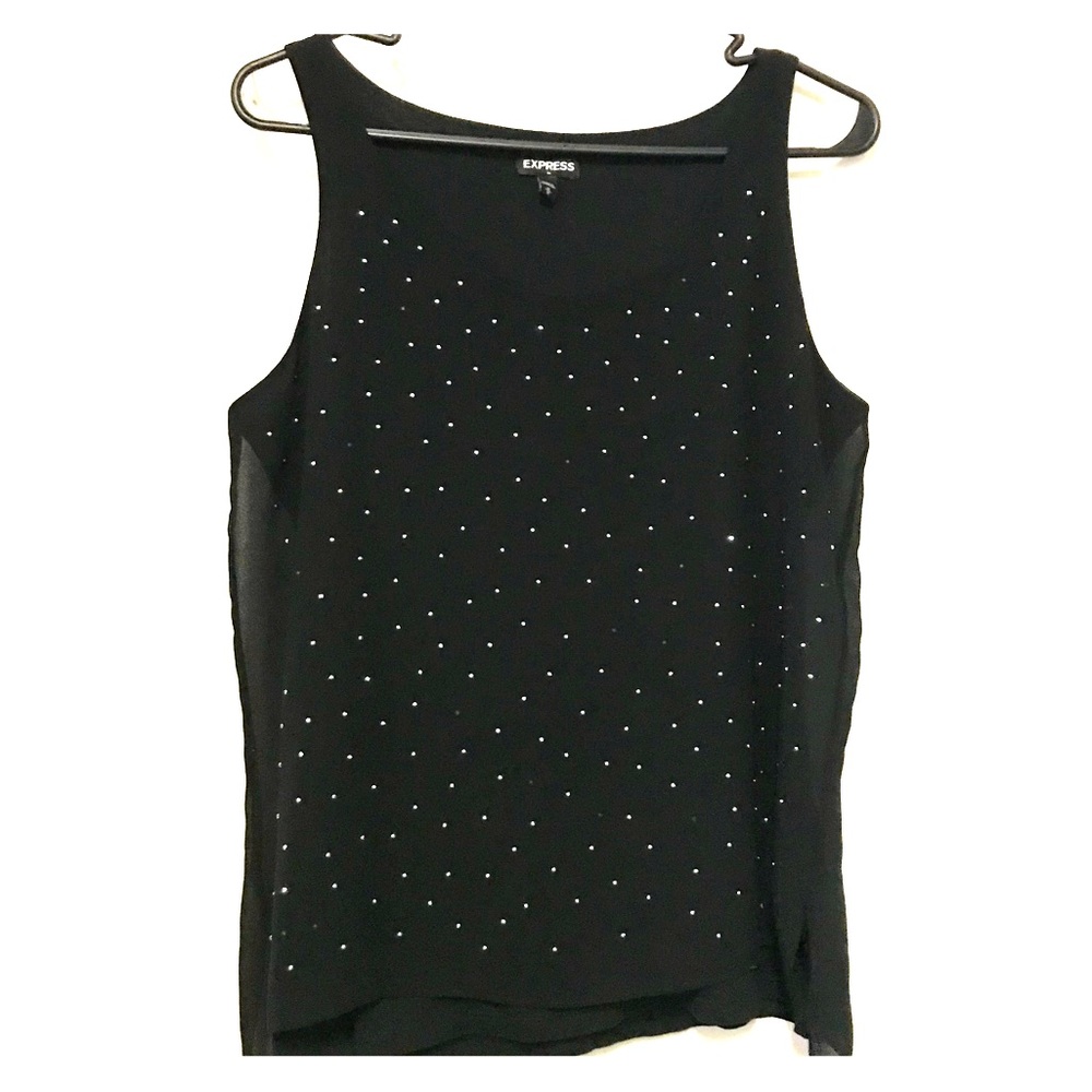 Black sequin tank blouse